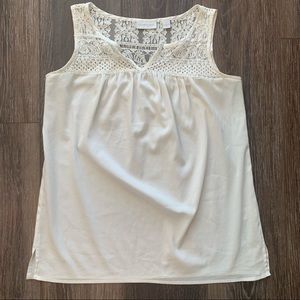 White blouse with lace design, size small by New York & Company